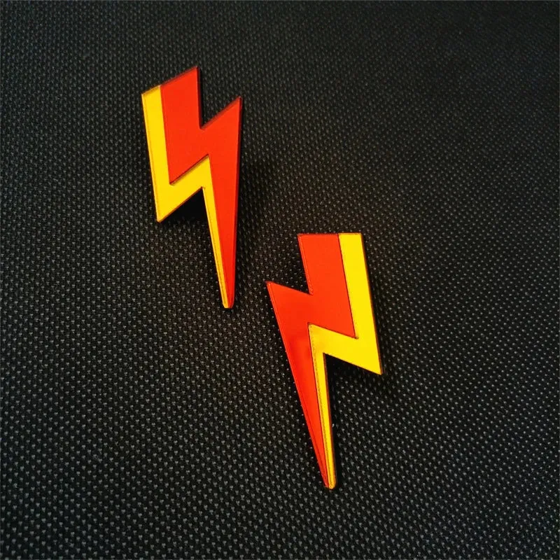 Glitter Lightning Acrylic Stud Earrings For Women Multicolor Jewelry Mirror Trendy Fashion Summer Classic Accessories