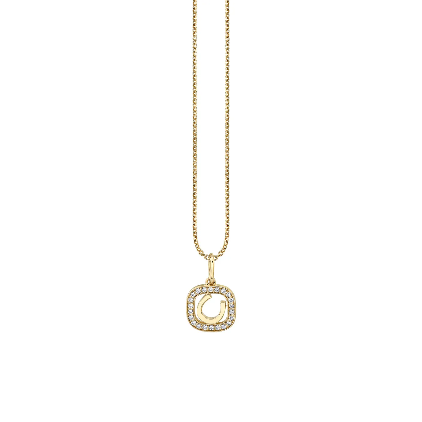 Gold & Diamond Horseshoe Open Icon Charm