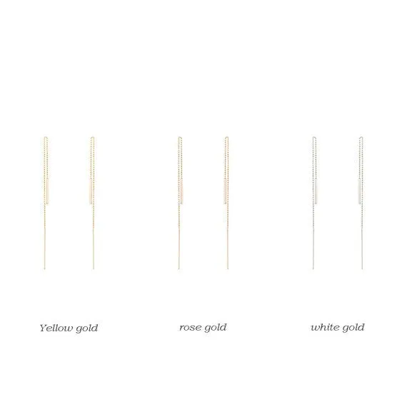 Gold Bar Threader Earrings