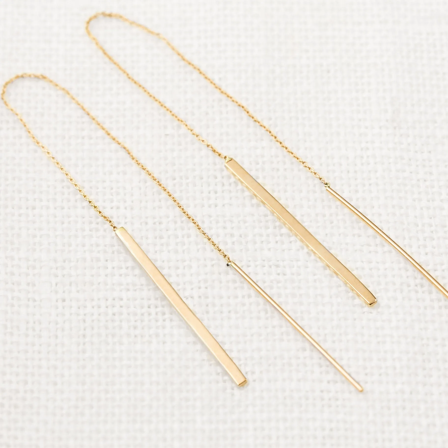 Gold Bar Threader Earrings