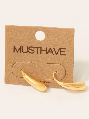 Gold Dipped Long Tear Threader Dangle Earrings