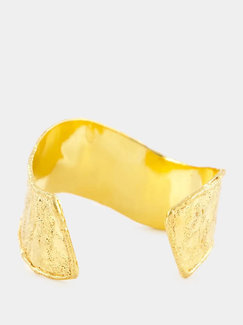 Gold Flow Textured Cuff Bracelet