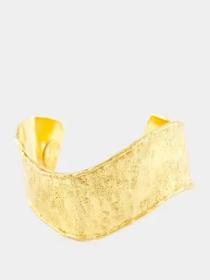 Gold Flow Textured Cuff Bracelet