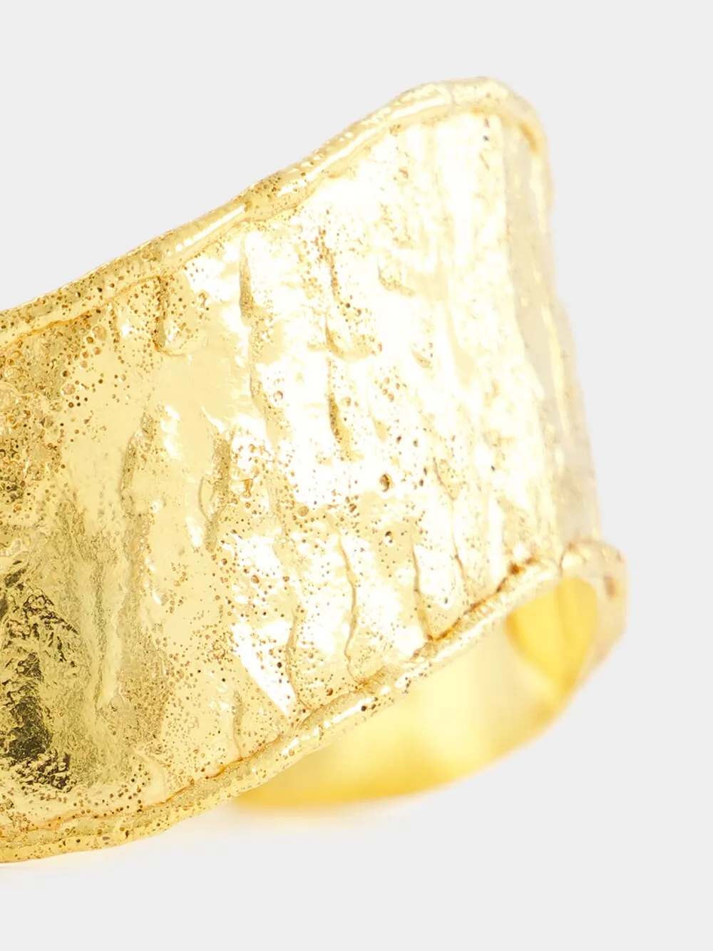 Gold Flow Textured Cuff Bracelet