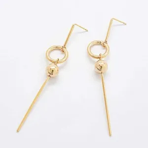 Gold Geometric Circle Drop Earrings