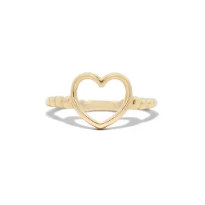 Gold Open Heart Ring