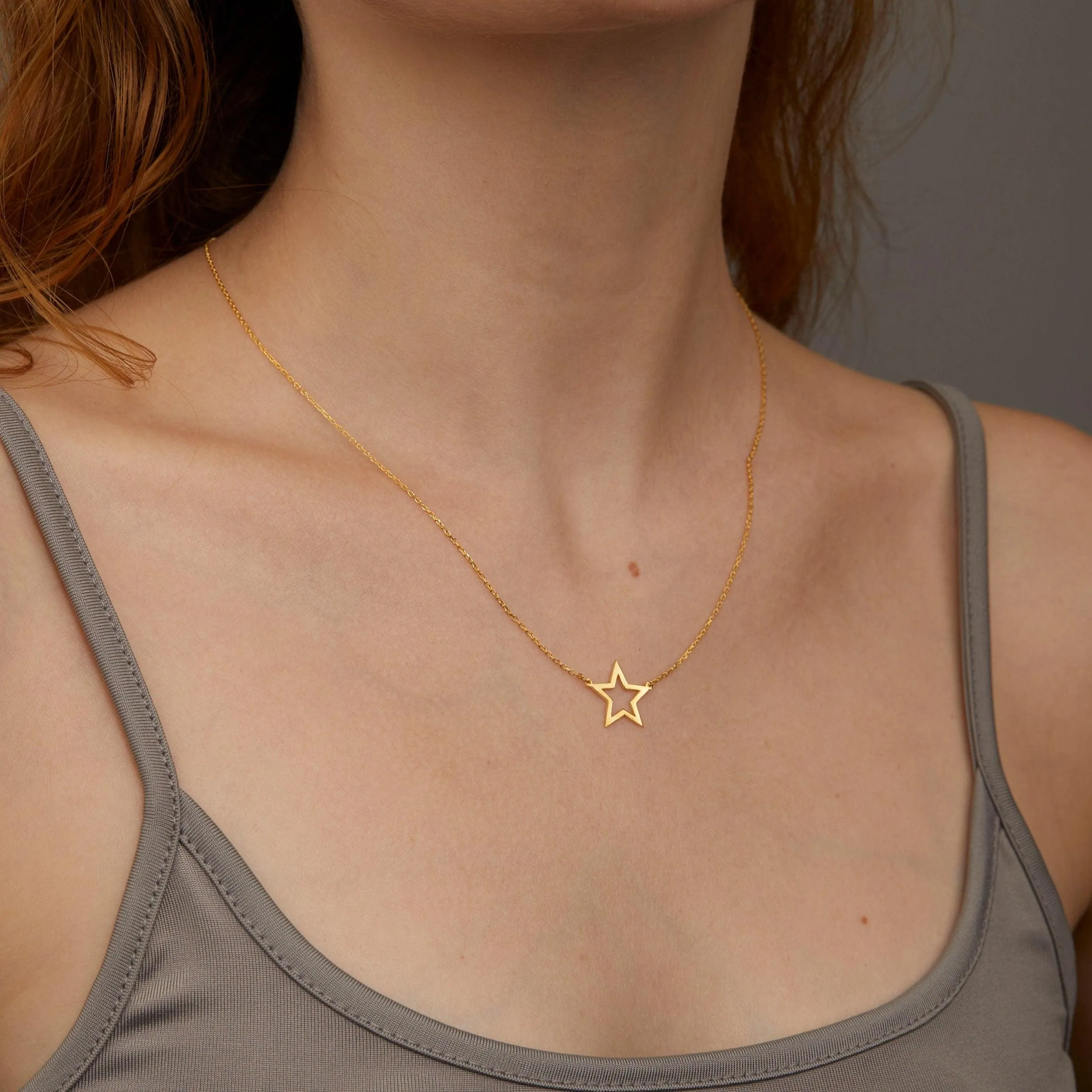 Gold Star Necklace - 18K Gold Vermeil