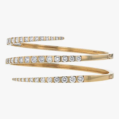 Graduated Diamond Spiral Cuff - Lab Grown Diamonds | VS Clarity