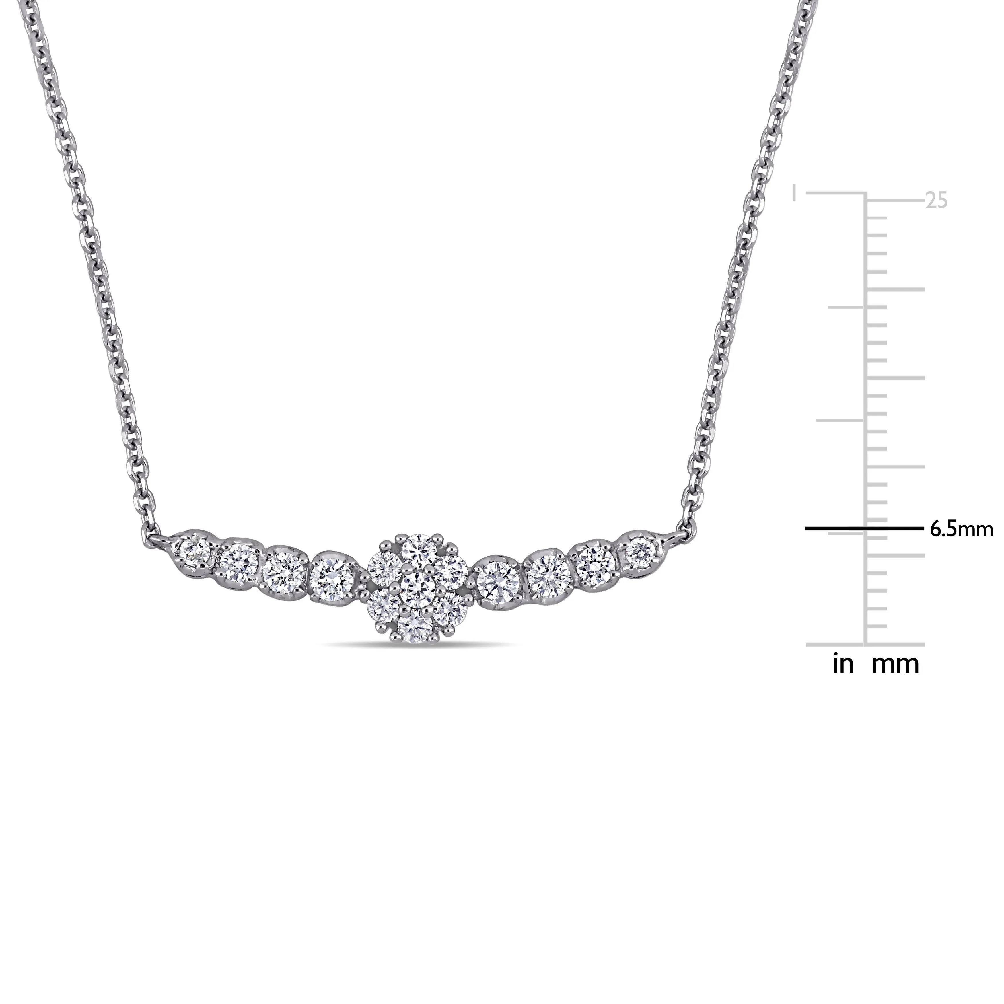 Graduated Floral Bar Necklace