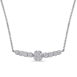 Graduated Floral Bar Necklace