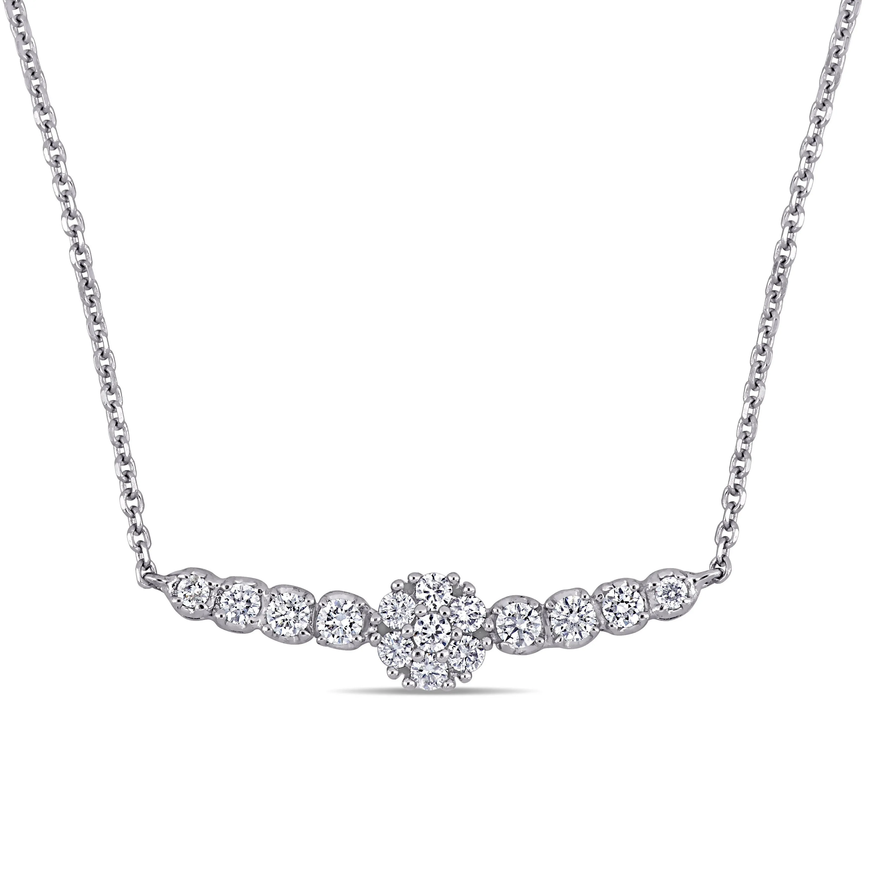 Graduated Floral Bar Necklace