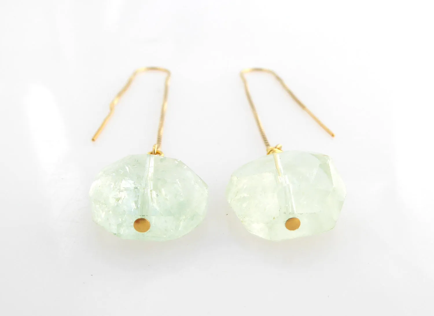Green amethyst threader earrings