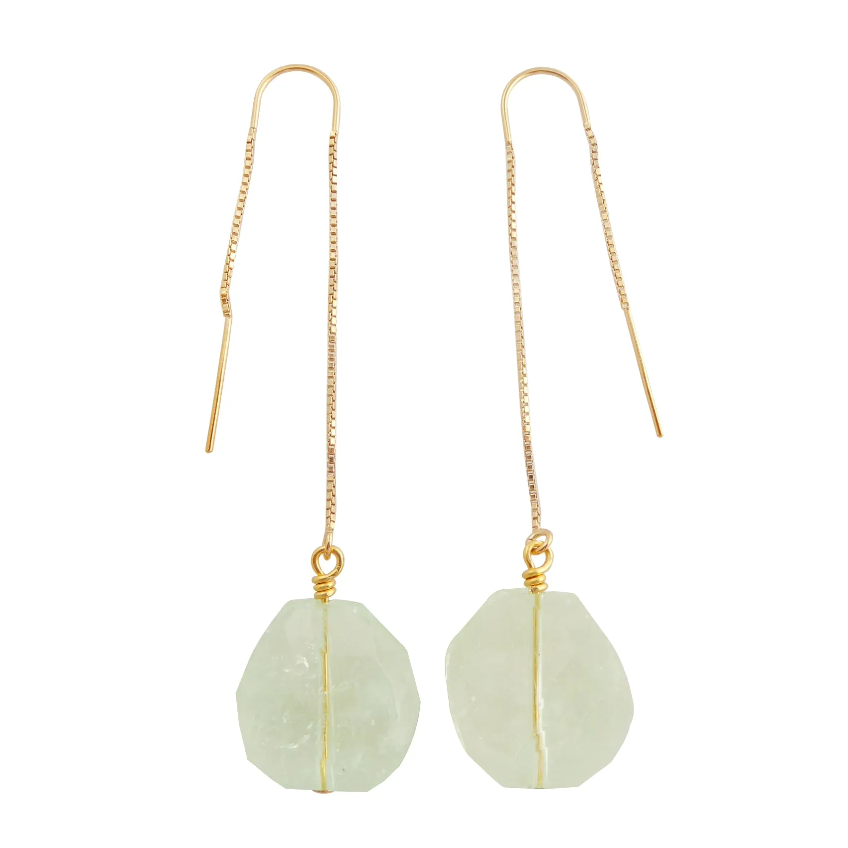 Green amethyst threader earrings