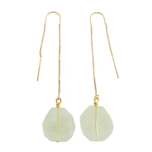 Green amethyst threader earrings