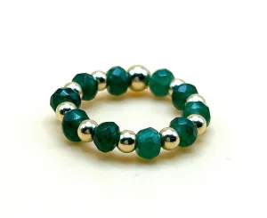 Green Quartz Gold Filled Ring #039