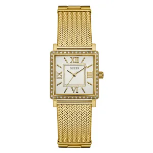 Guess Highline Gold Mesh Bracelet White Dial Quartz Watch for Ladies - W0826L2
