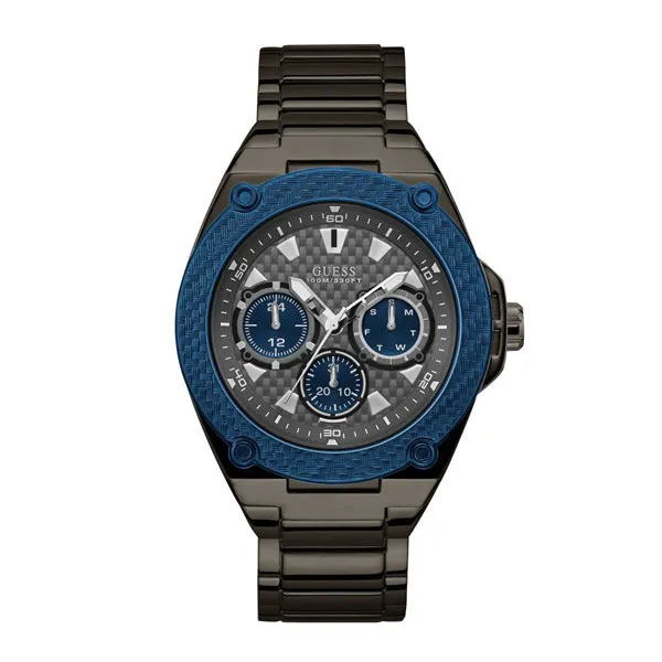 Guess Legacy Gunmetal Stainless Steel Gunmetal Dial Quartz Watch for Gents - W1305G3