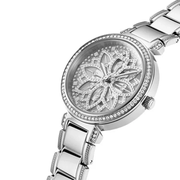 Guess Lily Silver Stainless Steel Silver Dial Quartz Watch for Ladies - GW0528L1