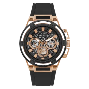Guess Matrix Black Silicone Strap Black Dial Quartz Watch for Gents - GW0423G5