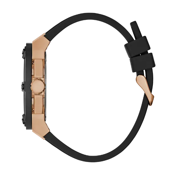 Guess Matrix Black Silicone Strap Black Dial Quartz Watch for Gents - GW0423G5
