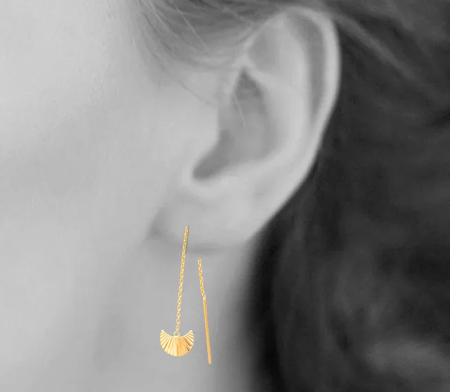 Half Moon Threader Earrings
