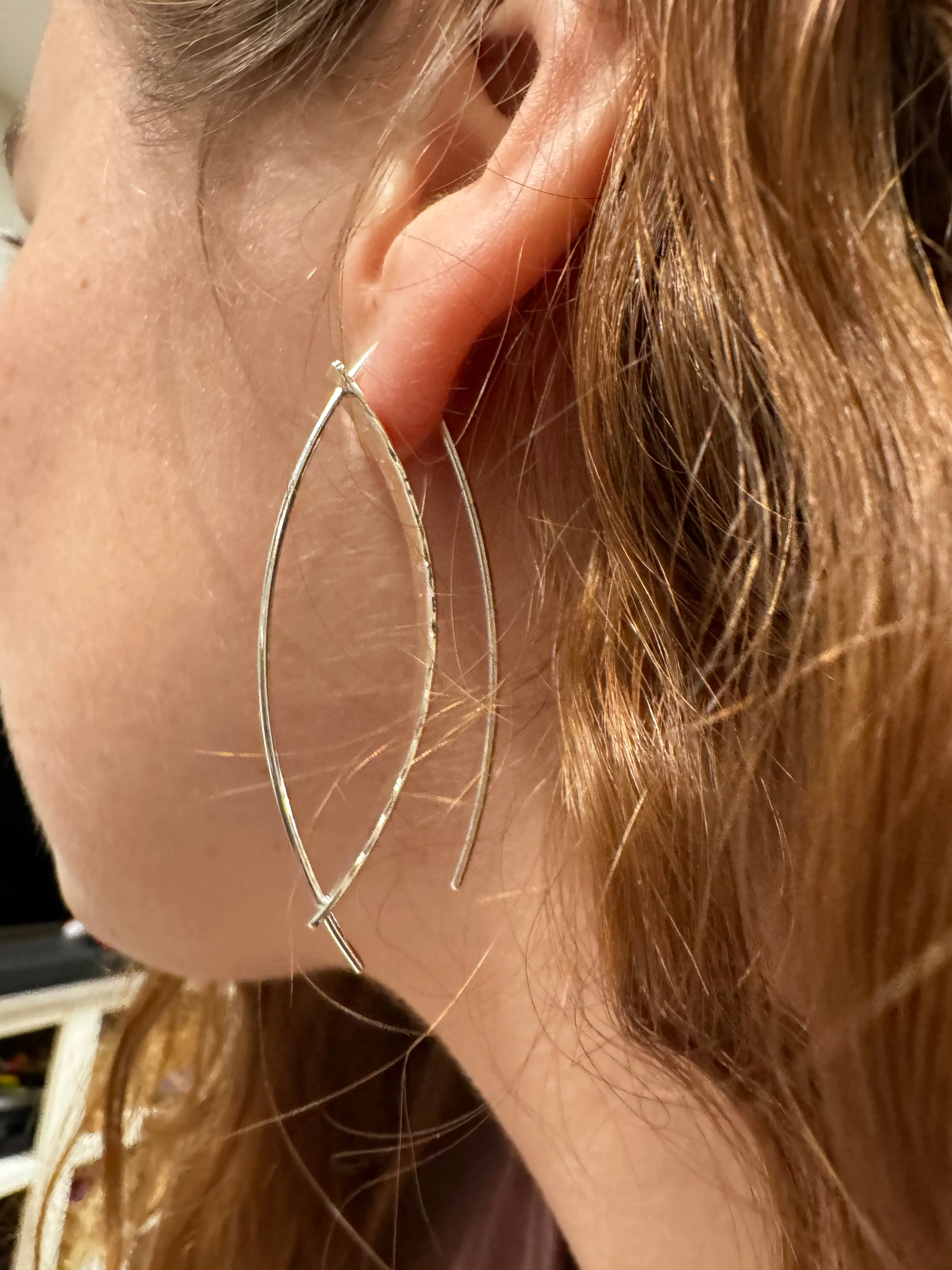 Hammered Threader Earrings