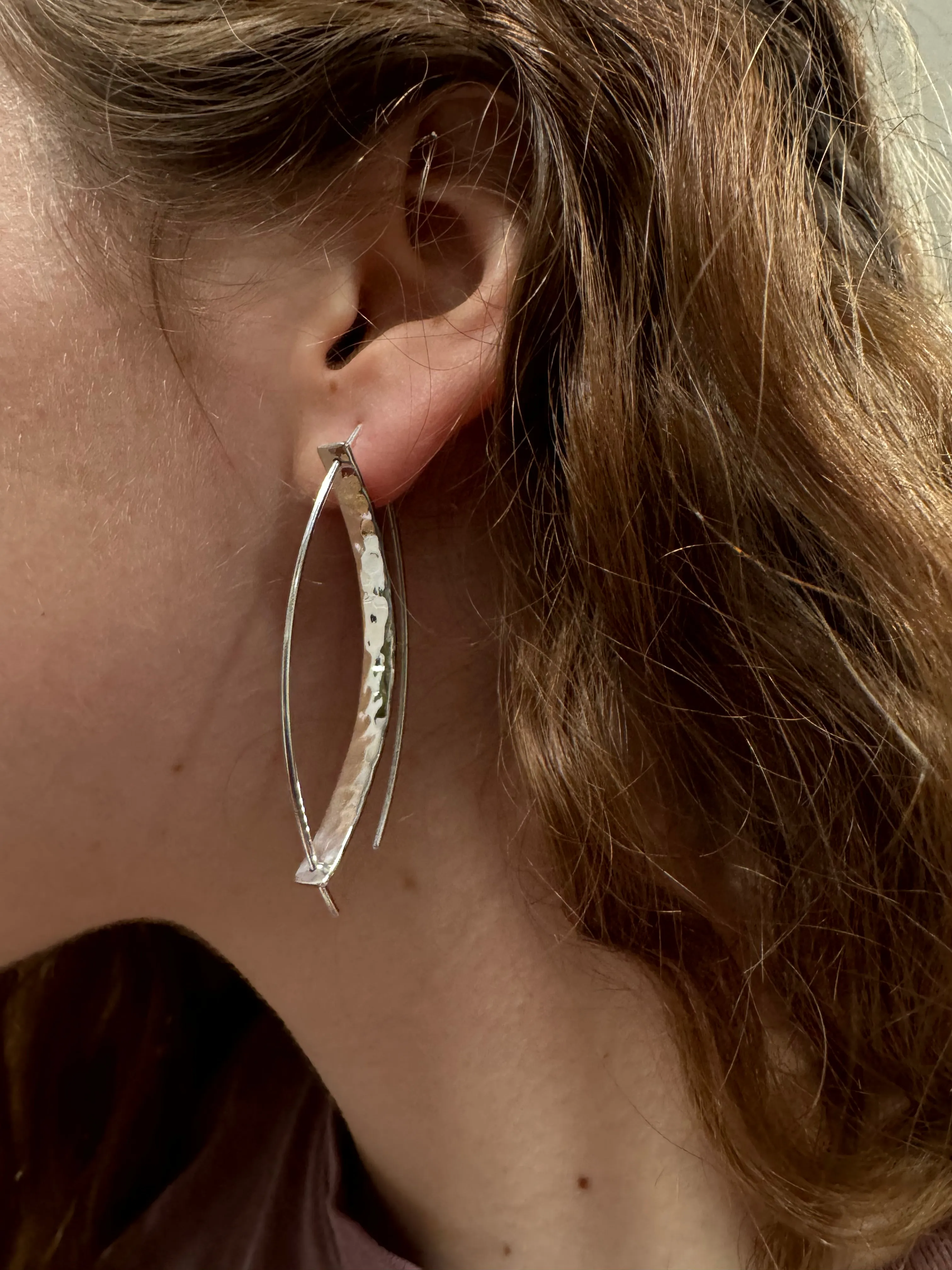 Hammered Threader Earrings