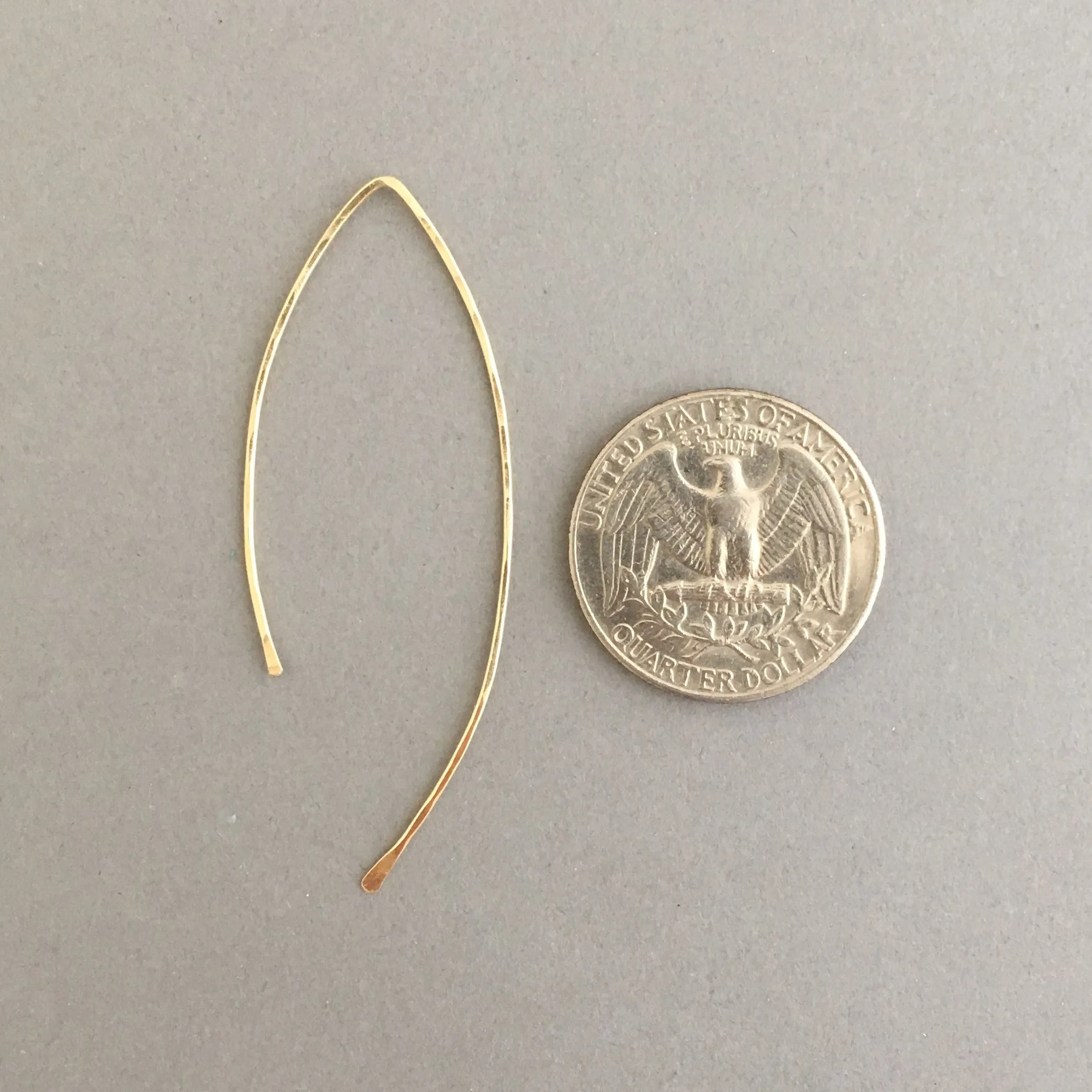 Hammered Wire Wishbone Threader Earrings