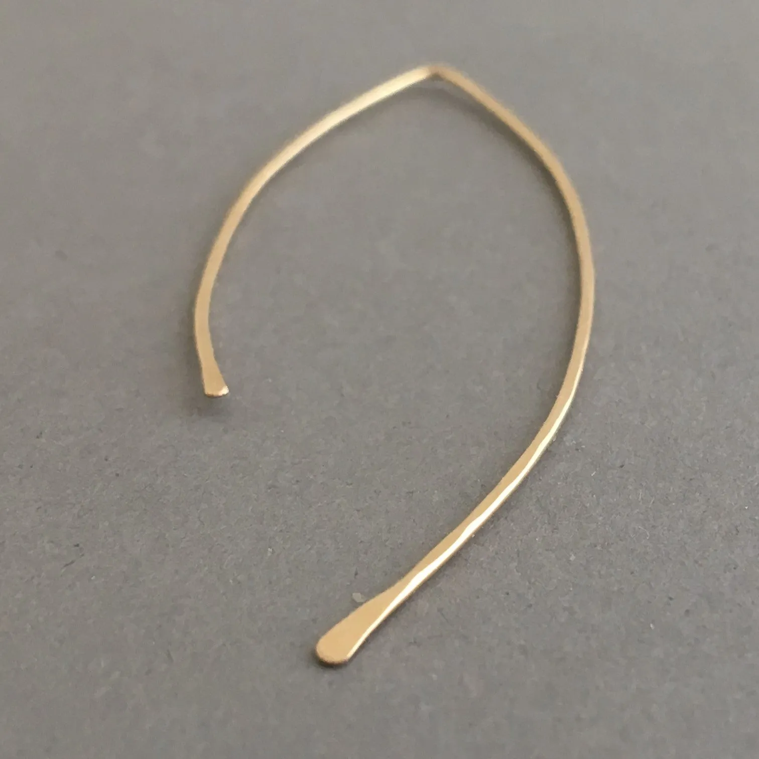 Hammered Wire Wishbone Threader Earrings