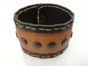 Hand Stitched - Studded Leather Wrist Band