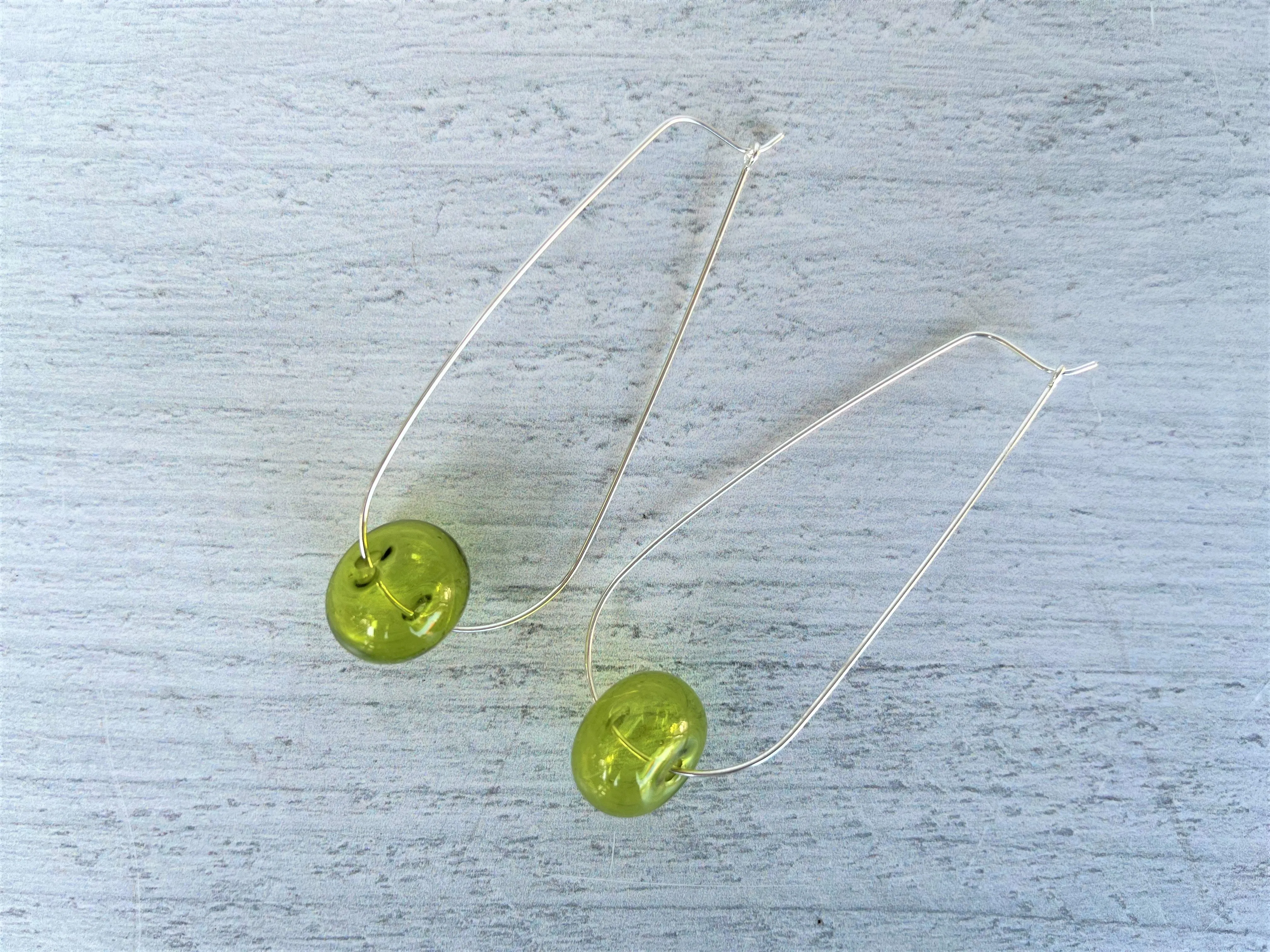 Handblown Glass Bead Threader Earrings