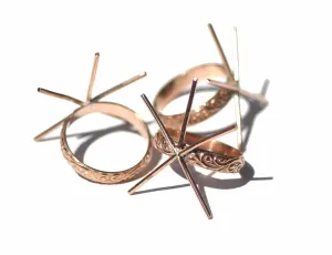 Handmade Claw Ring Setting, Flourish Vine Shank, 5 prongs