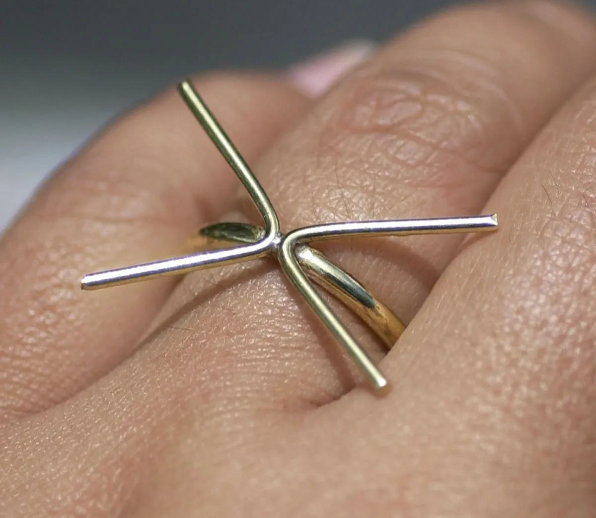 Handmade Claw Ring Setting For Natural Stones, Round shank, 4 prongs