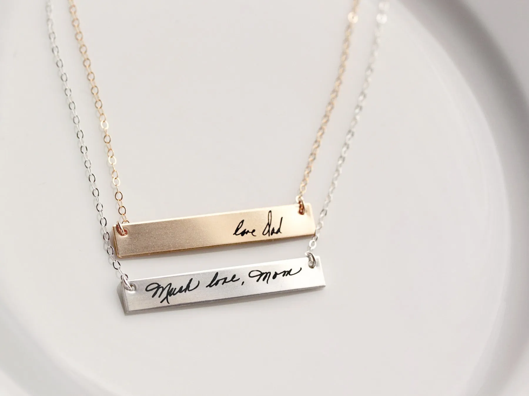 Handwriting Bar Necklace