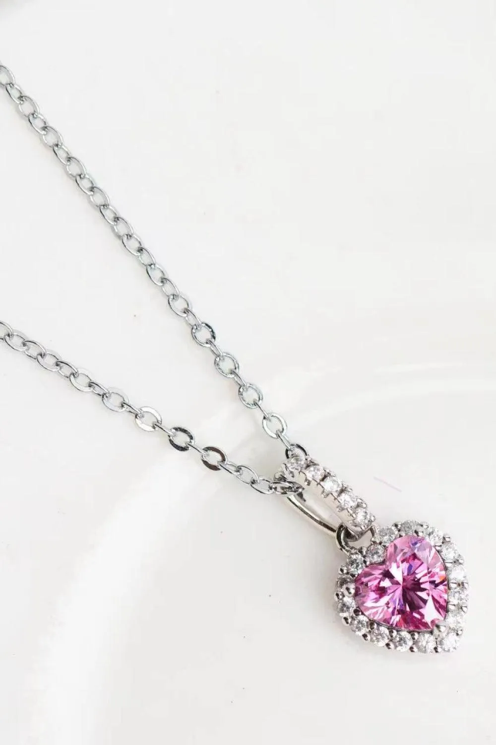 Hazel Blues® | 1 Carat Moissanite Heart Pendant Necklace
