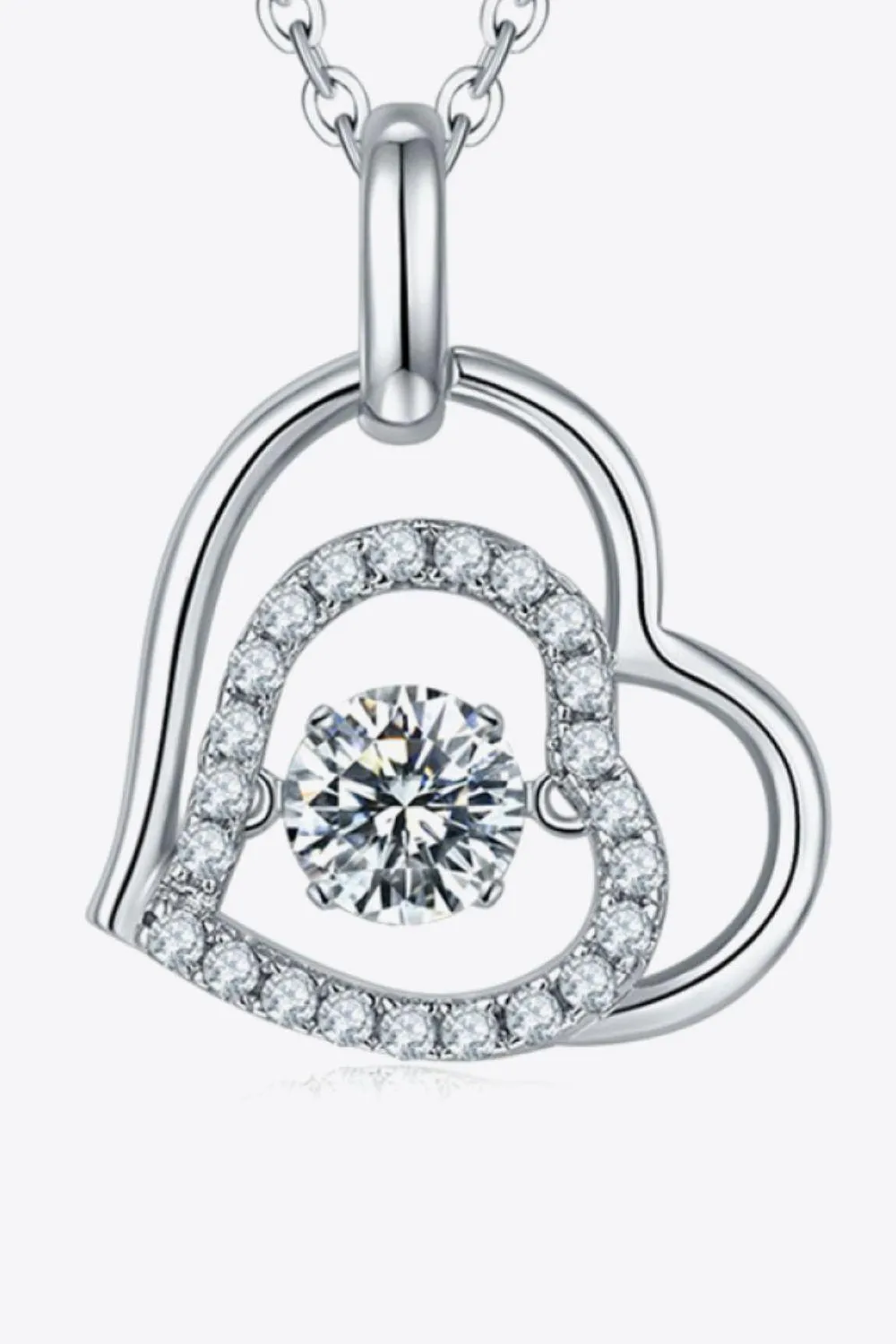 Hazel Blues® |  Moissanite Heart Pendant Necklace