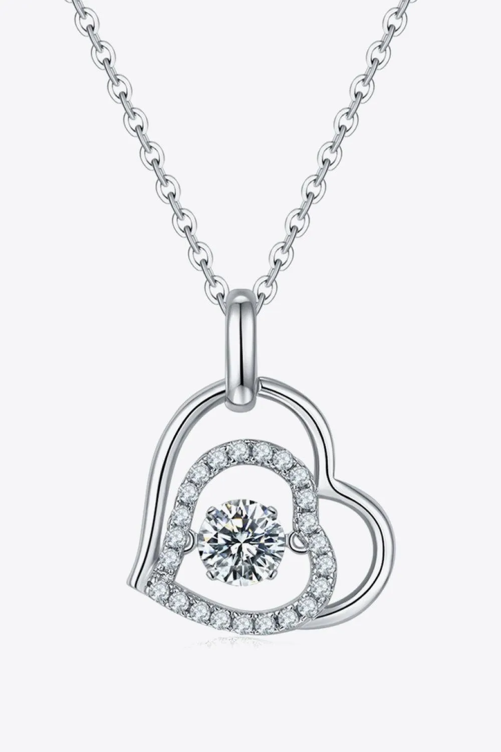 Hazel Blues® |  Moissanite Heart Pendant Necklace