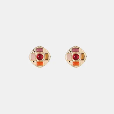 Heart & Geometric Alloy Earrings