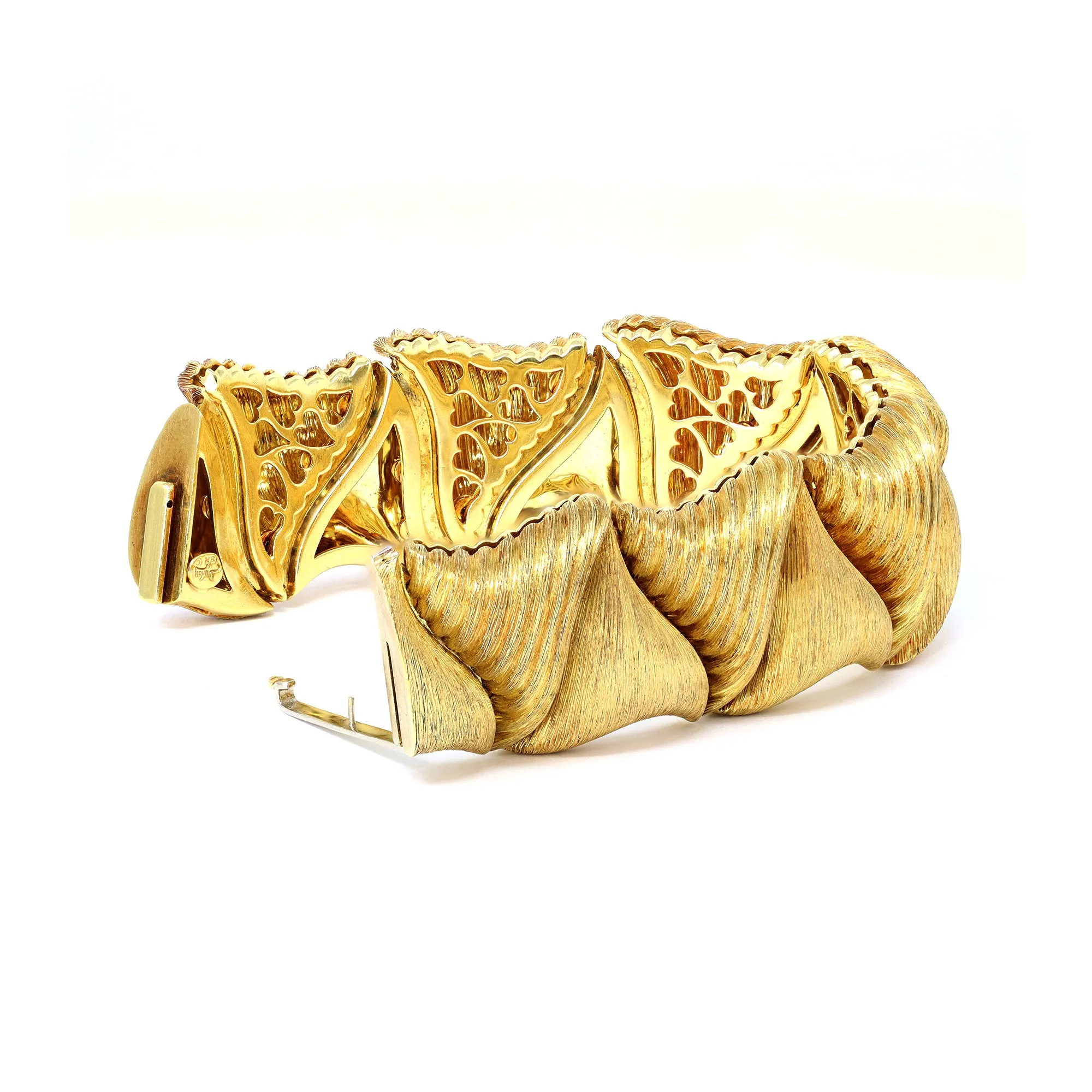 Henry Dunay Textured 18k Gold Link Bracelet