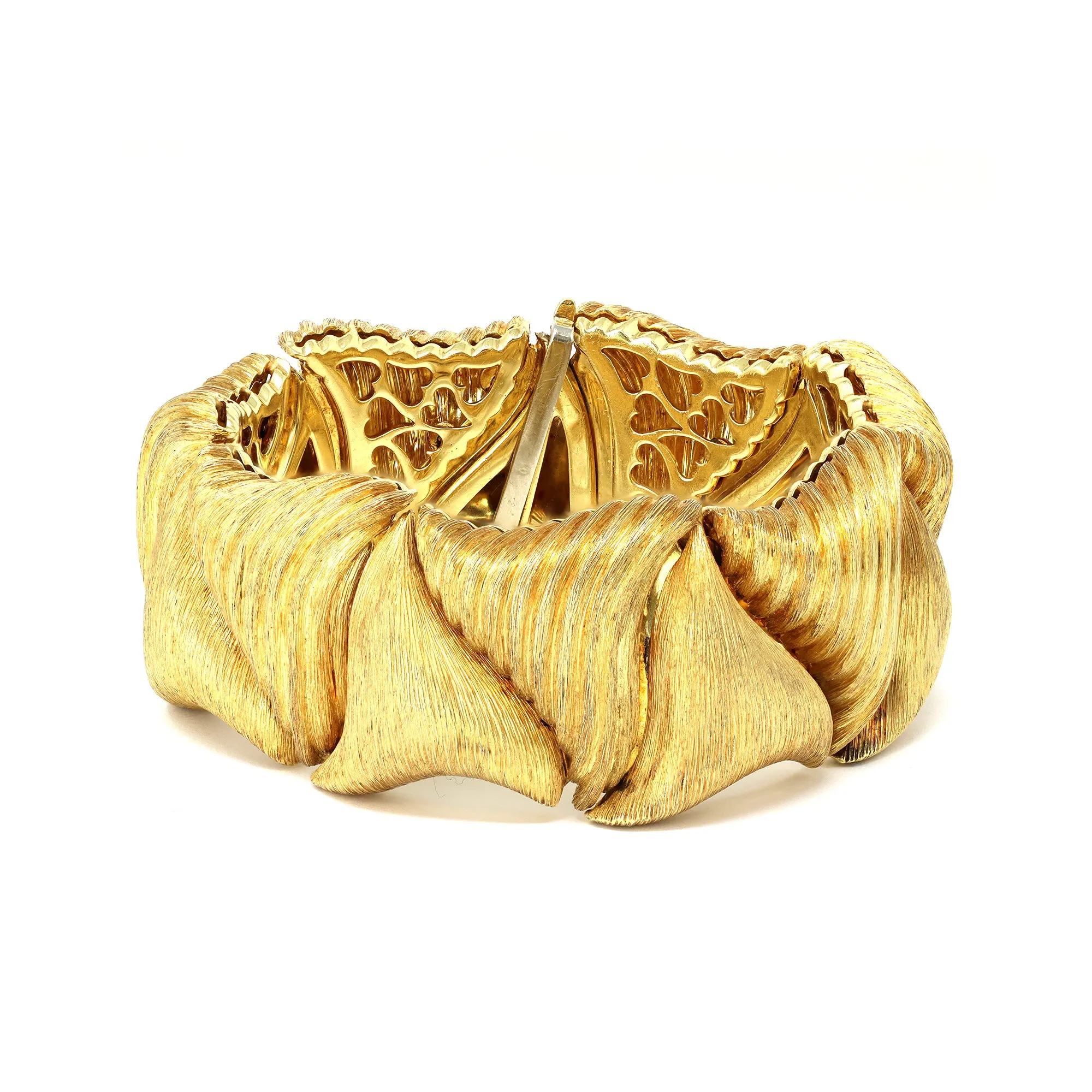 Henry Dunay Textured 18k Gold Link Bracelet