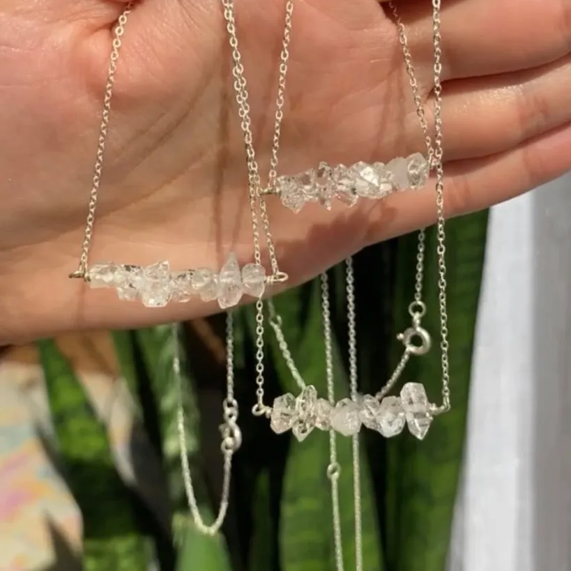 Herkimer Diamond Bar Necklace