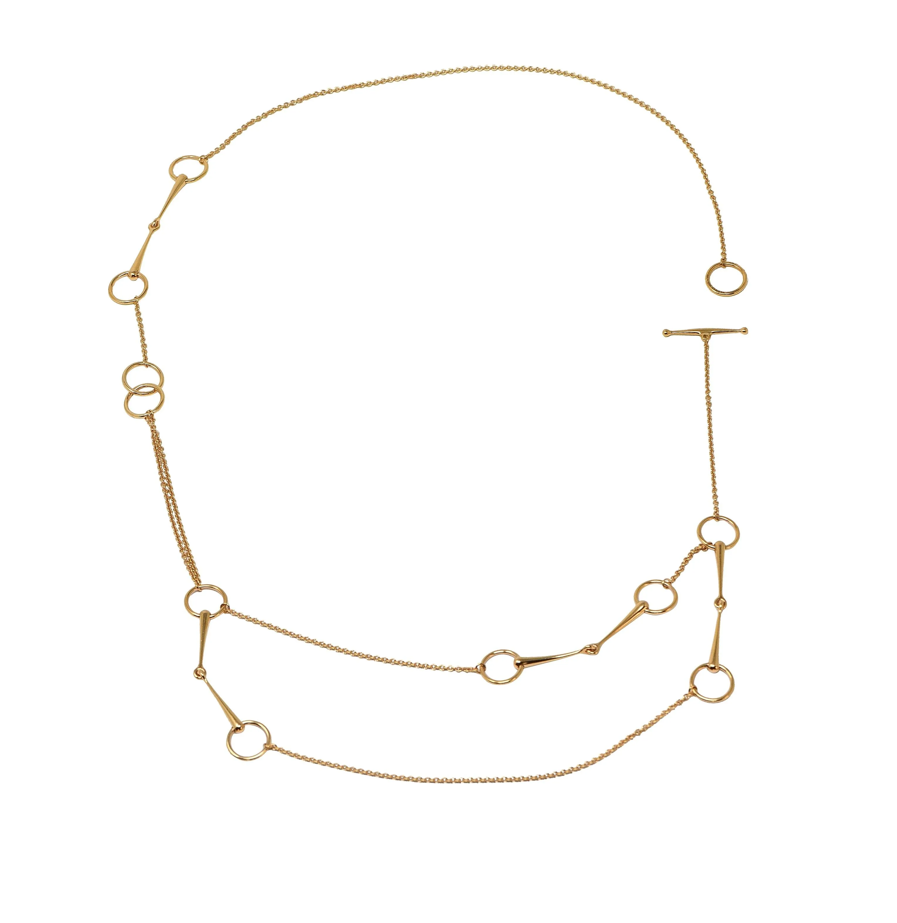 Hermés Contemporary 18 Karat Yellow Gold Filet d'Or Horse-Bit Chain Link Necklace