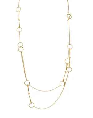 Hermés Contemporary 18 Karat Yellow Gold Filet d'Or Horse-Bit Chain Link Necklace