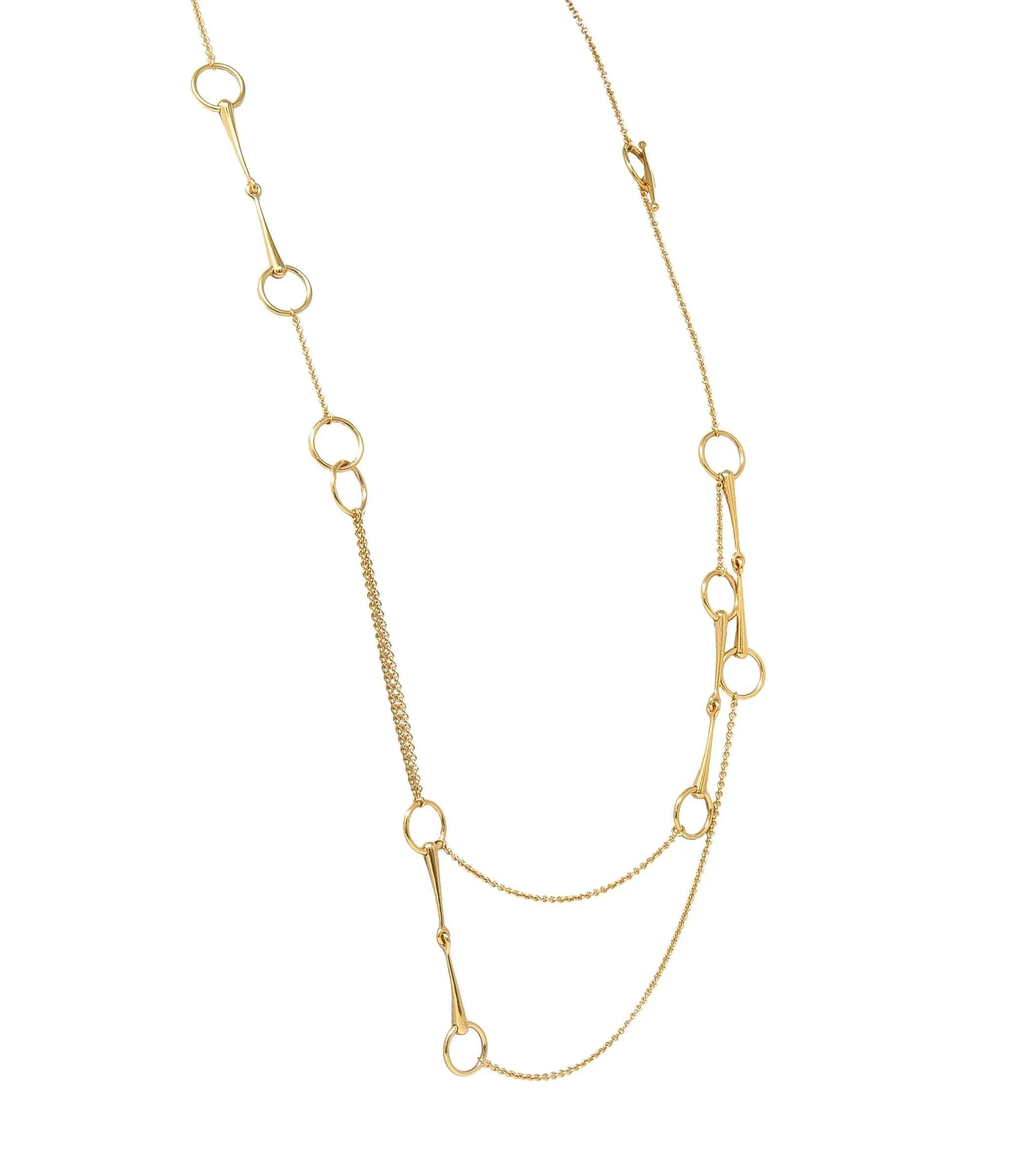 Hermés Contemporary 18 Karat Yellow Gold Filet d'Or Horse-Bit Chain Link Necklace