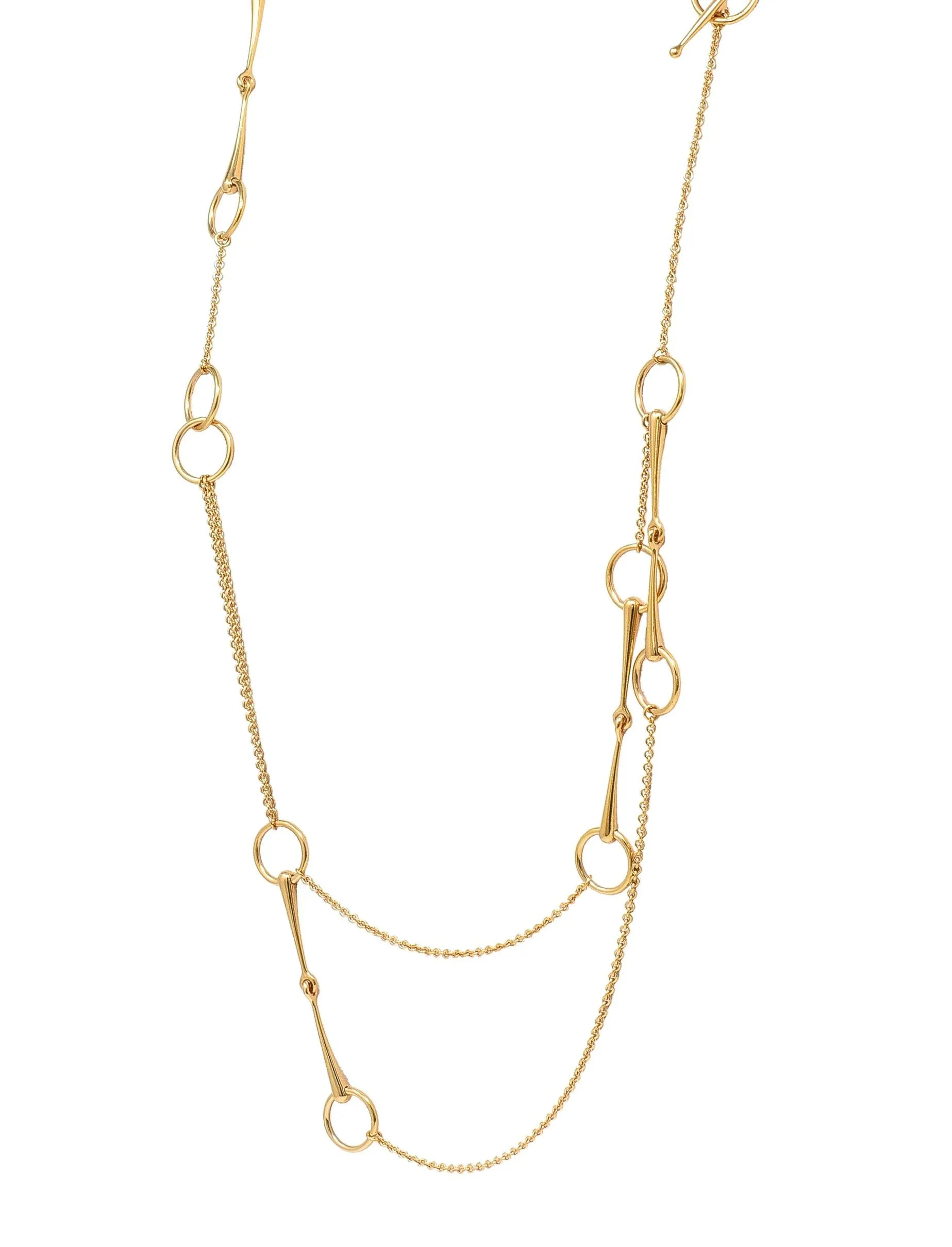 Hermés Contemporary 18 Karat Yellow Gold Filet d'Or Horse-Bit Chain Link Necklace