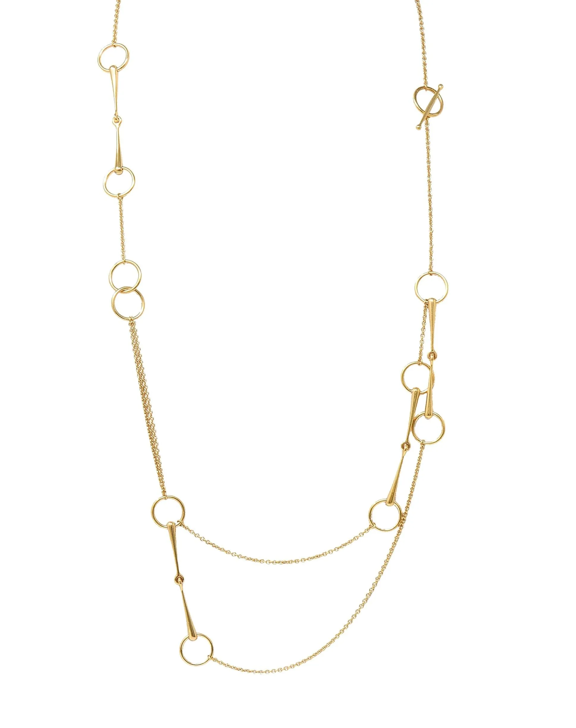 Hermés Contemporary 18 Karat Yellow Gold Filet d'Or Horse-Bit Chain Link Necklace