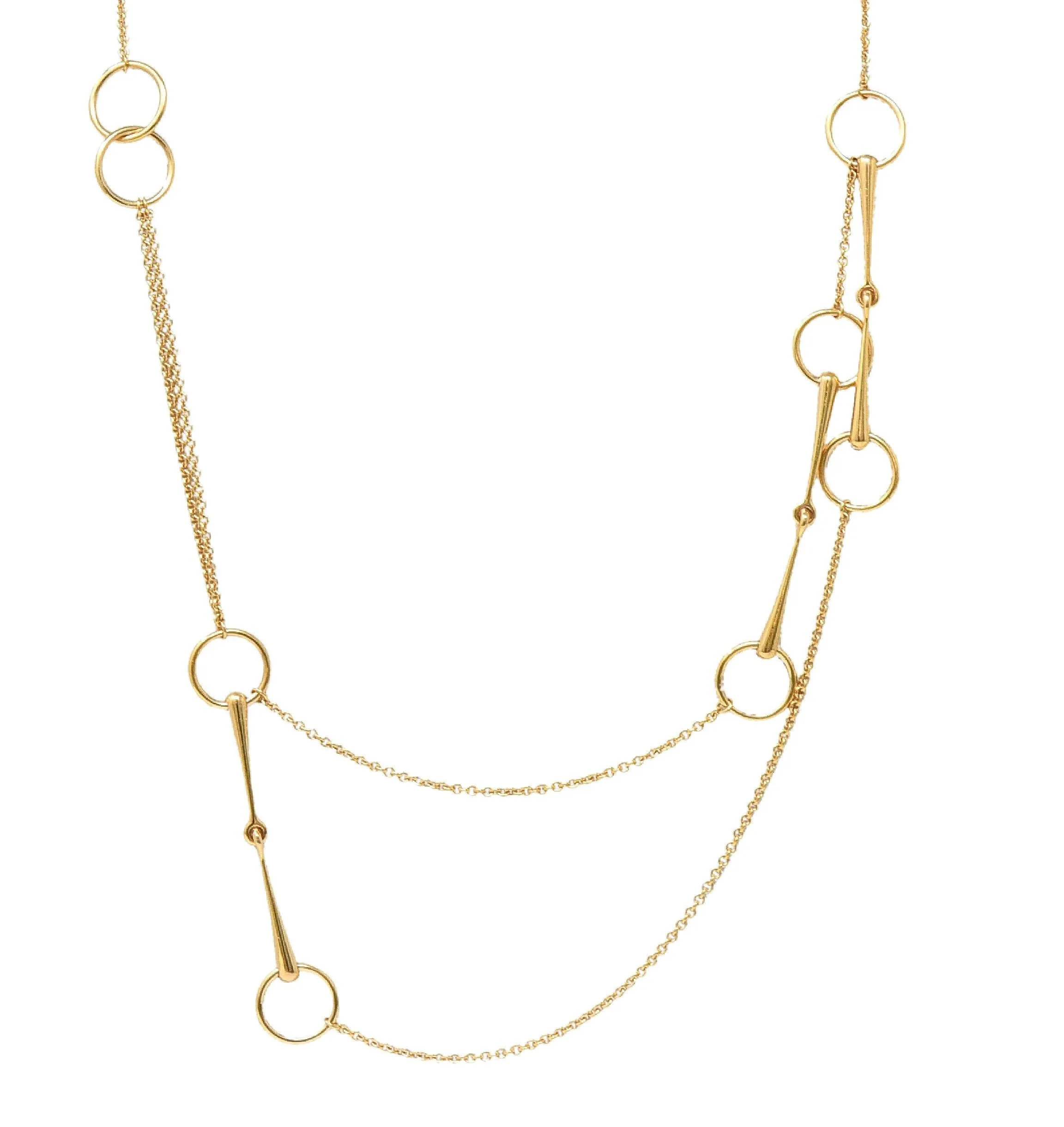 Hermés Contemporary 18 Karat Yellow Gold Filet d'Or Horse-Bit Chain Link Necklace