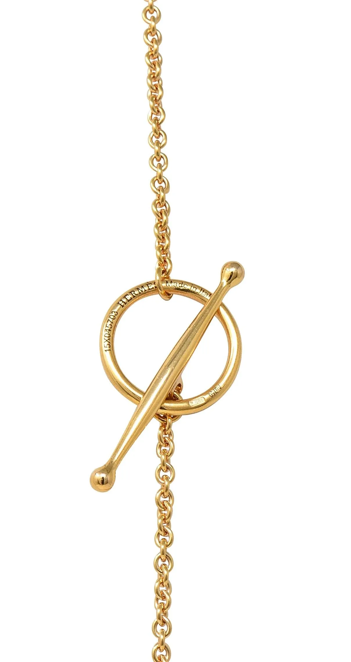 Hermés Contemporary 18 Karat Yellow Gold Filet d'Or Horse-Bit Chain Link Necklace