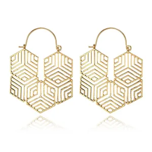 Hex -Gold Earrings
