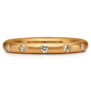 Hoopstock "Round" Evenly Spaced Diamond Band in 22K Apricot Gold- 3mm